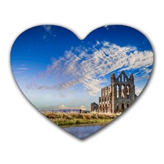 Ruin Church Ancient Architecture Heart Mousepads by Celenk