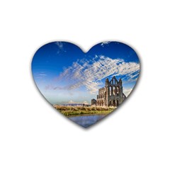 Ruin Church Ancient Architecture Heart Coaster (4 Pack)  by Celenk