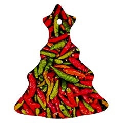 Chilli Pepper Spicy Hot Red Spice Christmas Tree Ornament (two Sides) by Celenk