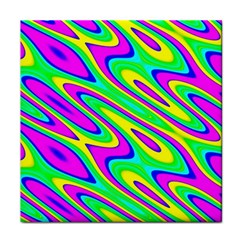 Lilac Yellow Wave Abstract Pattern Face Towel by Celenk