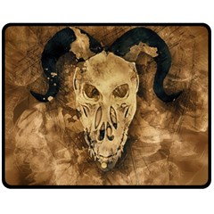 Skull Demon Scary Halloween Horror Double Sided Fleece Blanket (medium)  by Celenk