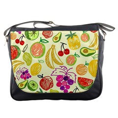 Cute Fruits Pattern Messenger Bags by paulaoliveiradesign