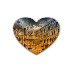 Palace Monument Architecture Heart Coaster (4 Pack)  by Celenk