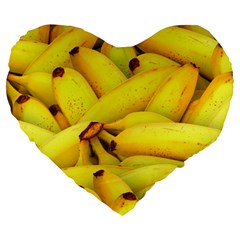 Yellow Banana Fruit Vegetarian Natural Large 19  Premium Heart Shape Cushions by Celenk