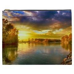 Landscape Lake Sun Sky Nature Cosmetic Bag (xxxl) 