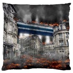 Destruction City Building Large Cushion Case (two Sides) by Celenk