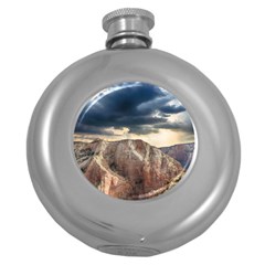 Nature Landscape Clouds Sky Rocks Round Hip Flask (5 Oz) by Celenk