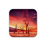 Desert Arid Dry Drought Landscape Rubber Coaster (Square)  Front