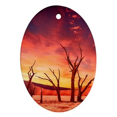 Desert Arid Dry Drought Landscape Oval Ornament (two Sides) by Celenk