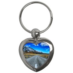 Road Mountain Landscape Travel Key Chains (heart)  by Celenk