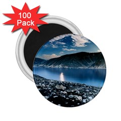 Shore Mountain Water Landscape 2 25  Magnets (100 Pack)  by Celenk