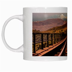 Railway Track Travel Railroad White Mugs by Celenk