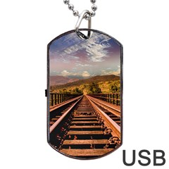 Railway Track Travel Railroad Dog Tag Usb Flash (one Side) by Celenk