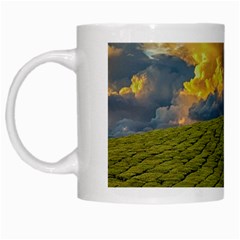 Sunrise Hills Landscape Nature Sky White Mugs