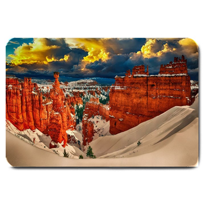 Snow Landscape Winter Cold Nature Large Doormat 