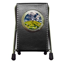 Hill Countryside Landscape Nature Pen Holder Desk Clocks