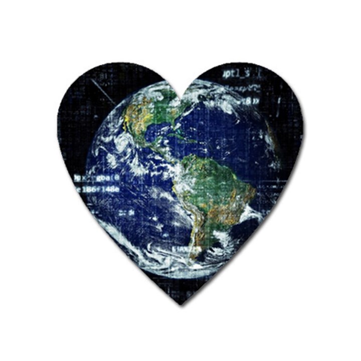 Earth Internet Globalisation Heart Magnet