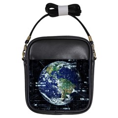 Earth Internet Globalisation Girls Sling Bags by Celenk