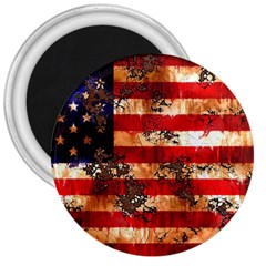 American Flag Usa Symbol National 3  Magnets by Celenk