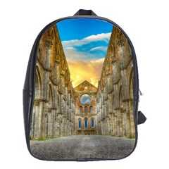 Abbey Ruin Architecture Medieval School Bag (large) by Celenk
