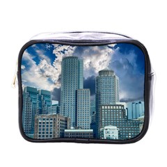 Tower Blocks Skyscraper City Modern Mini Toiletries Bags by Celenk