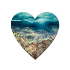 Canyon Mountain Landscape Nature Heart Magnet by Celenk