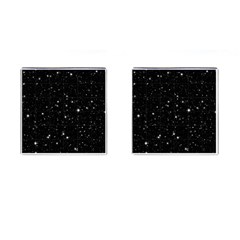 Black Background Texture Stars Cufflinks (square) by Celenk