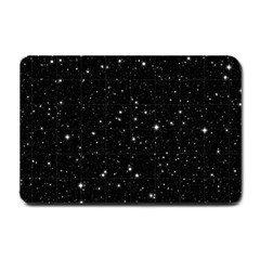 Black Background Texture Stars Small Doormat  by Celenk