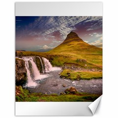 Nature Mountains Cliff Waterfall Canvas 18  X 24   by Celenk