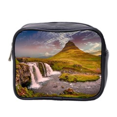 Nature Mountains Cliff Waterfall Mini Toiletries Bag 2-side by Celenk