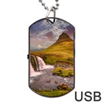 Nature Mountains Cliff Waterfall Dog Tag USB Flash (One Side) Front