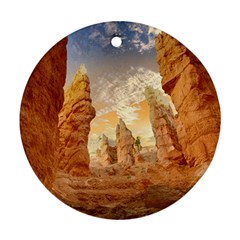 Canyon Desert Landscape Scenic Round Ornament (two Sides) by Celenk