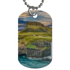 Coastline Waterfall Landscape Dog Tag (two Sides) by Celenk