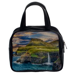 Coastline Waterfall Landscape Classic Handbags (2 Sides) by Celenk