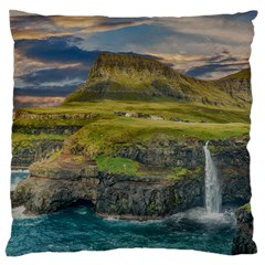 Coastline Waterfall Landscape Large Cushion Case (two Sides)