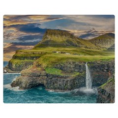 Coastline Waterfall Landscape Double Sided Flano Blanket (medium)  by Celenk