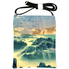 Coastline Sea Nature Sky Landscape Shoulder Sling Bags by Celenk