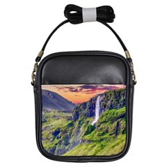 Waterfall Landscape Nature Scenic Girls Sling Bags by Celenk