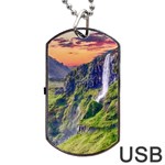 Waterfall Landscape Nature Scenic Dog Tag USB Flash (Two Sides) Back