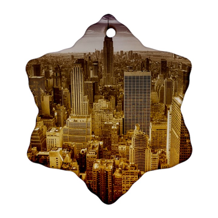 New York Empire State Building Snowflake Ornament (Two Sides)