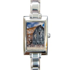 Banjo Player Outback Hill Billy Rectangle Italian Charm Watch by Celenk