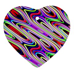 Multi Color Wave Abstract Pattern Ornament (heart) by Celenk