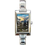 Landscape Clouds Scenic Scenery Rectangle Italian Charm Watch Front