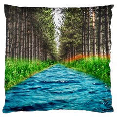 River Forest Landscape Nature Large Flano Cushion Case (two Sides) by Celenk