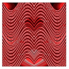 Red Wave Pattern Large Satin Scarf (square) by Celenk