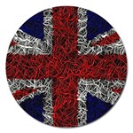 Union Jack Flag Uk Patriotic Magnet 5  (Round) Front