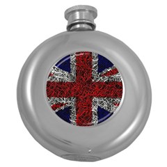 Union Jack Flag Uk Patriotic Round Hip Flask (5 Oz) by Celenk