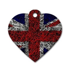 Union Jack Flag Uk Patriotic Dog Tag Heart (one Side) by Celenk