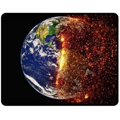 Climate Change Global Warming Fleece Blanket (medium)  by Celenk