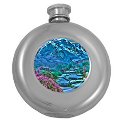 Pathway Nature Landscape Outdoor Round Hip Flask (5 Oz) by Celenk